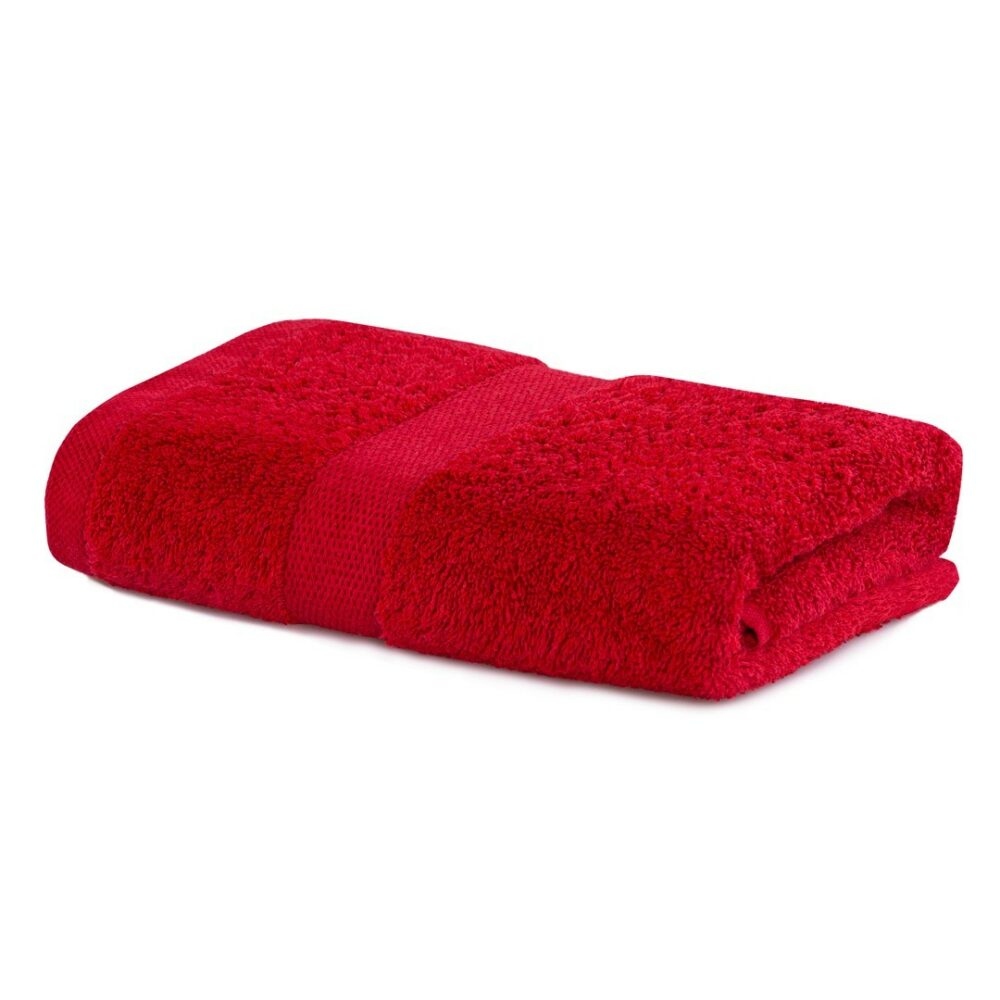 Bavlněný ručník DecoKing Marina tmavě červený