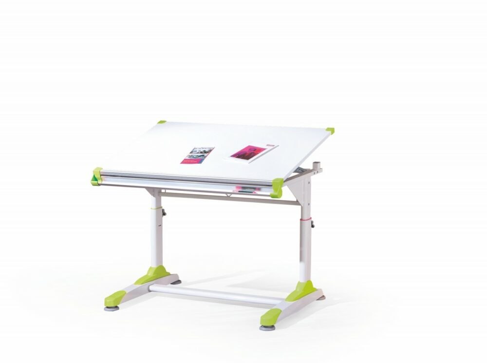 HALMAR Dětský rostoucí psací stůl Collorido bílo-zeleno-růžový