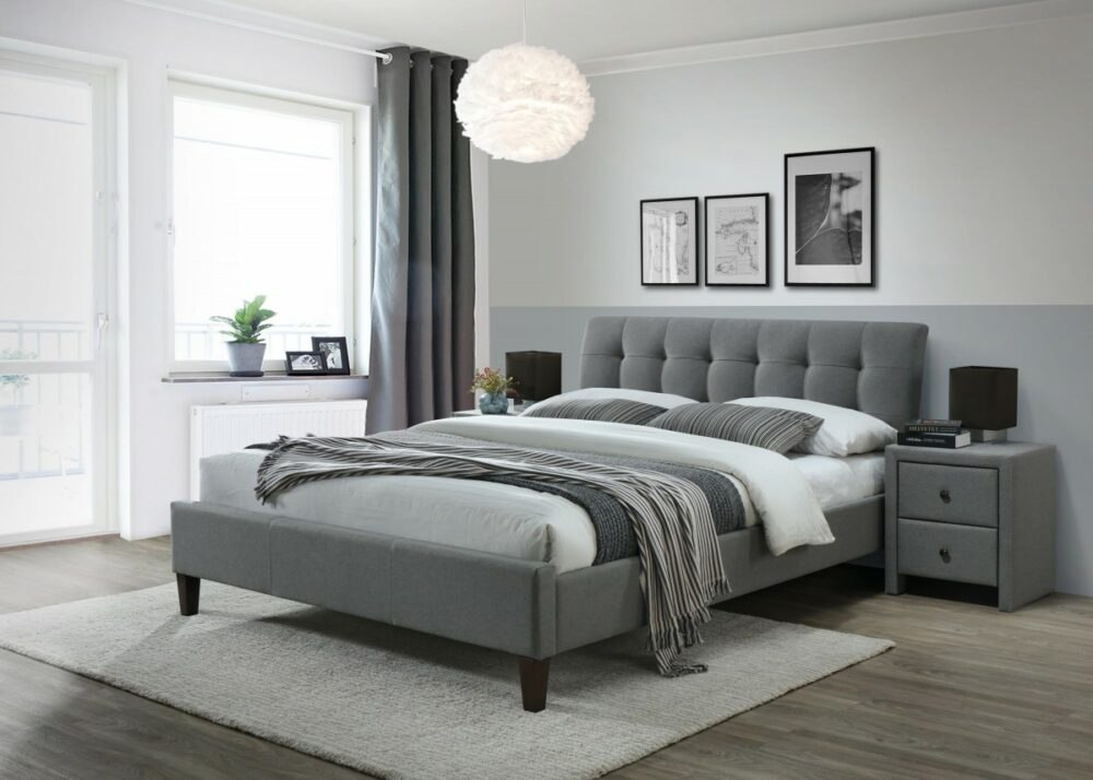 HALMAR Čalouněná postel Sara II 160x200 cm šedá
