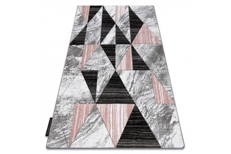 Dywany Lusczow Kusový koberec ALTER Nano trojúhelníky růžový
