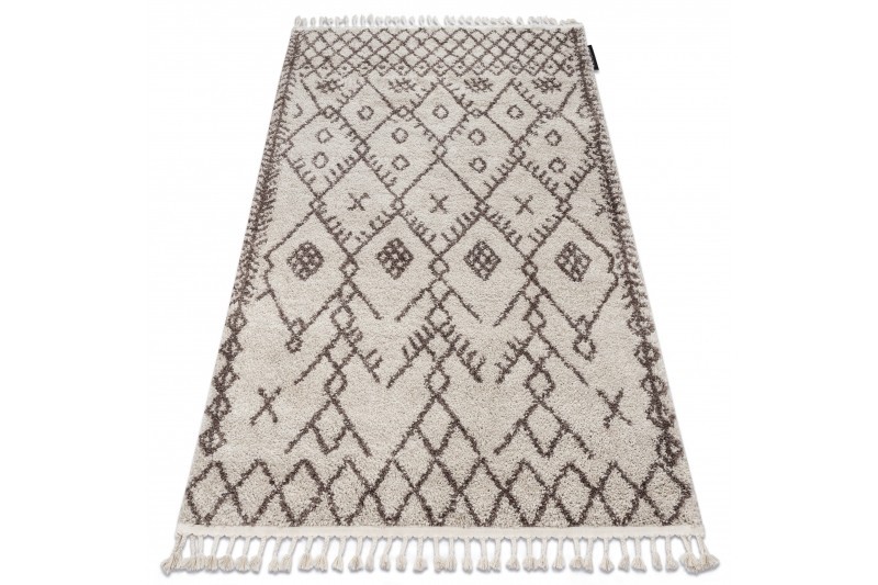Dywany Lusczow Kusový shaggy koberec BERBER TANGER krémový