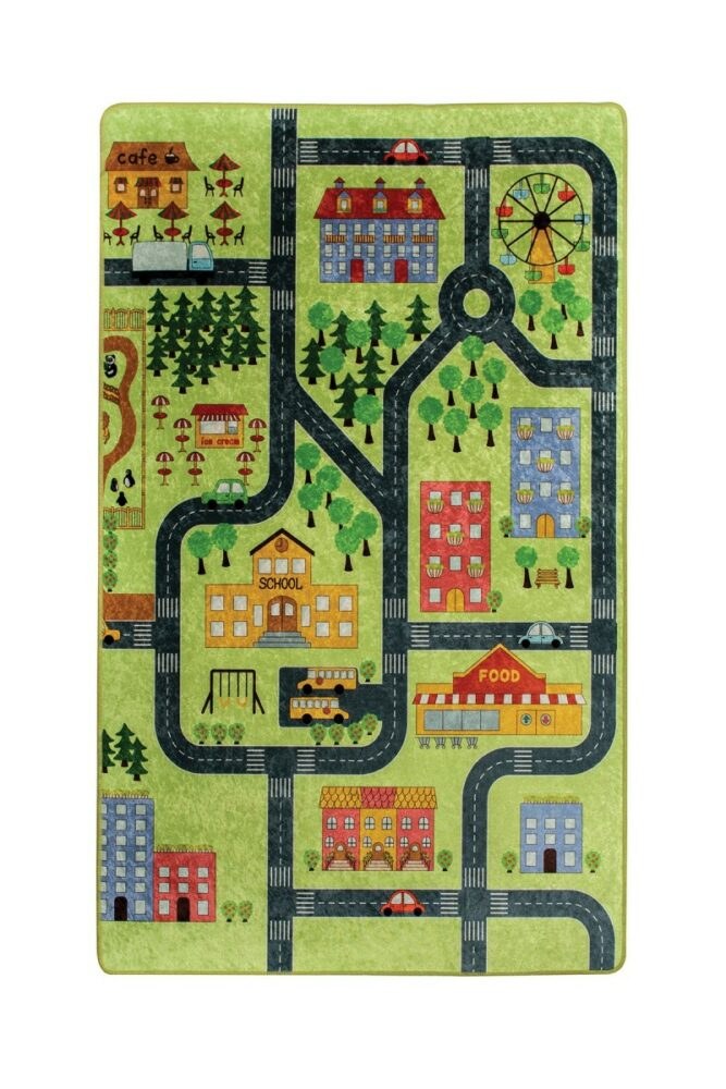 Conceptum Hypnose Dětský koberec Malé město 100x160 cm zelený