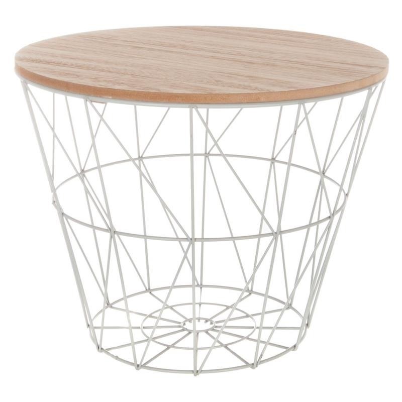 DekorStyle Drátěný odkládací stolek Kumi šedý