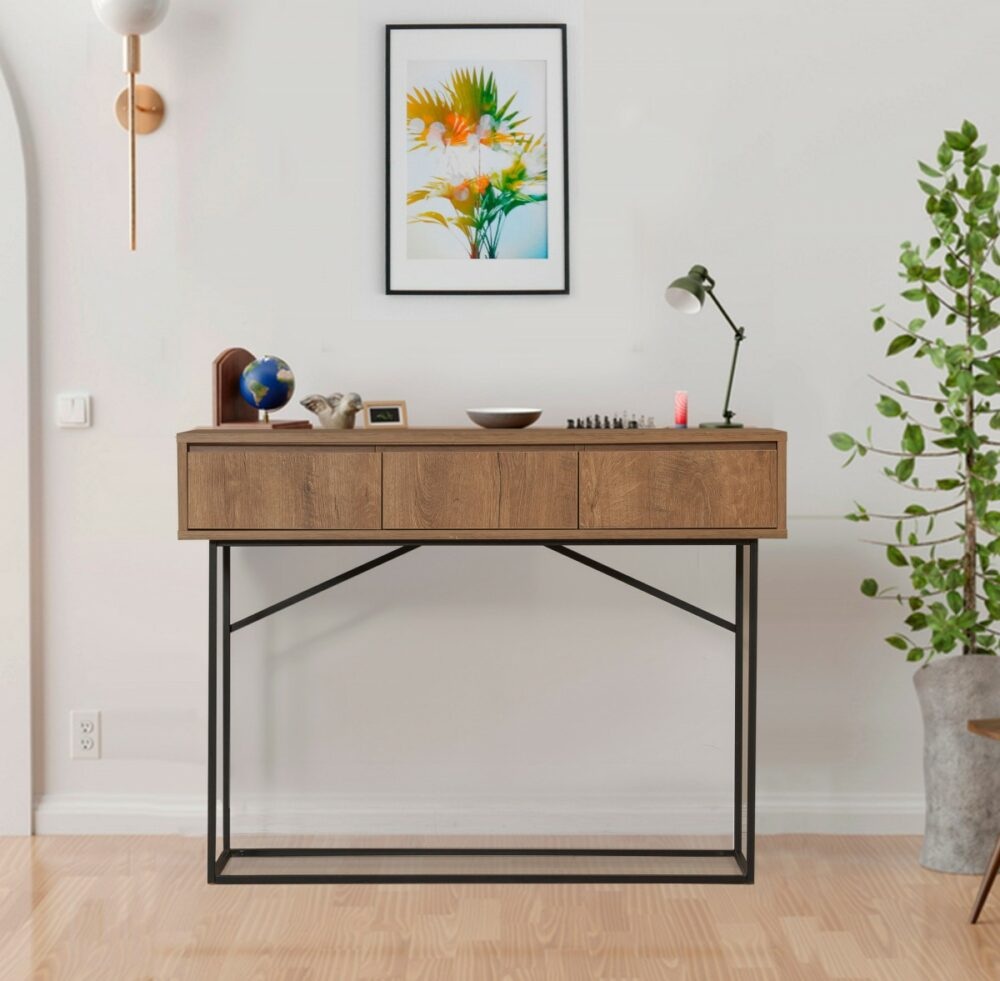 Hanah Home Konzolový stolek Mia 120 cm hnědý