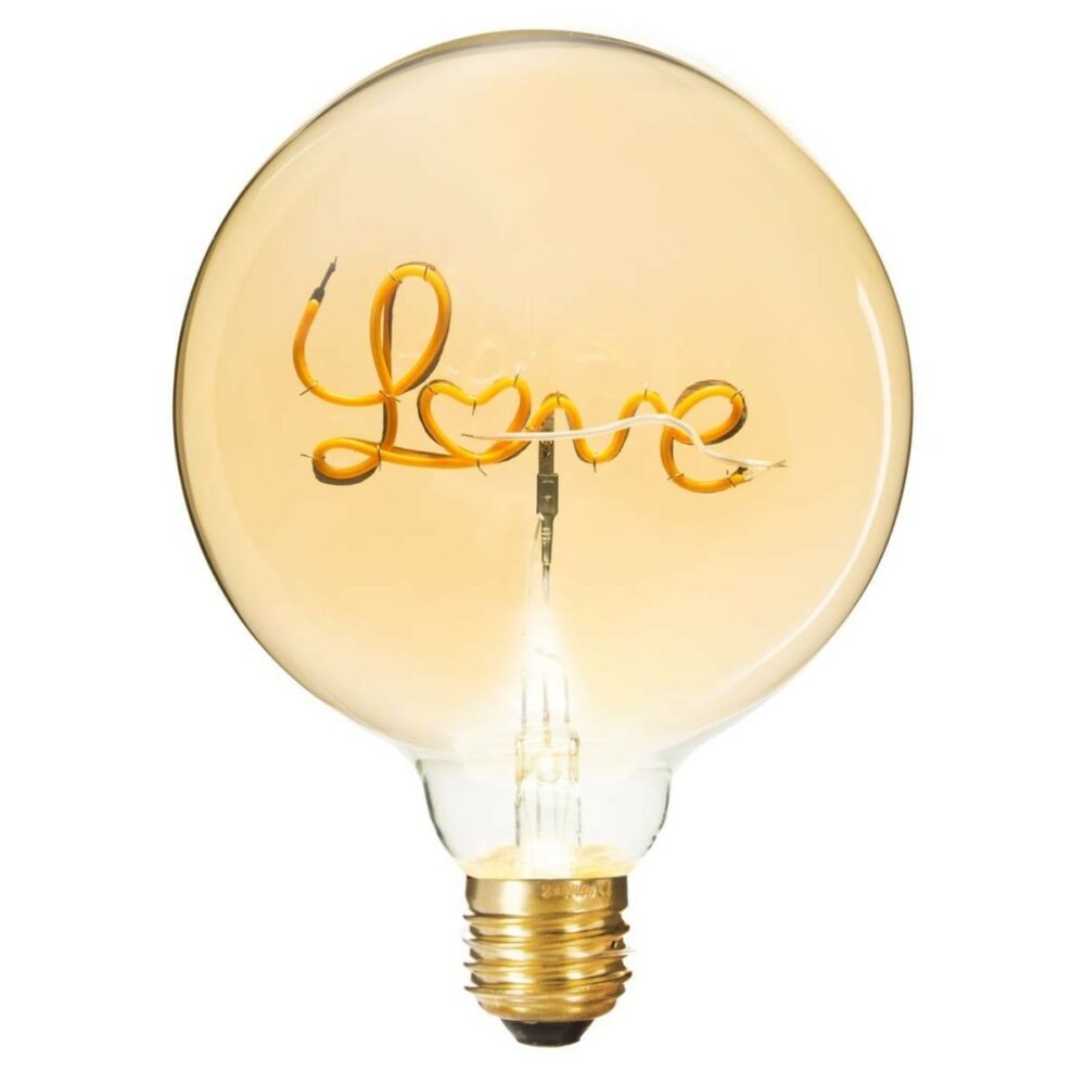 DekorStyle LED žárovka LOVE 2W E27 teplá bílá