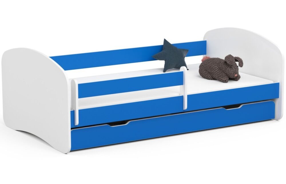 Ak furniture Dětská postel SMILE 180x90 bílá/modrá