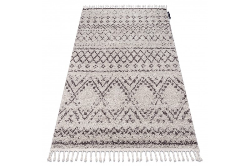 Dywany Lusczow Kusový shaggy koberec BERBER RABAT krémový
