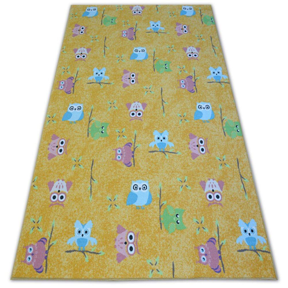 Dywany Lusczow Dětský kusový koberec LITTLE OWL žlutý