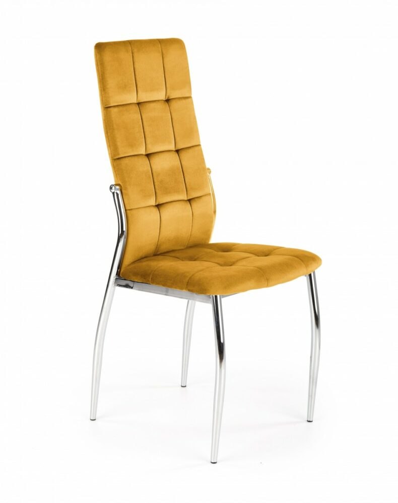 HALMAR Jídelní židle K416 hořčicová/stříbrná