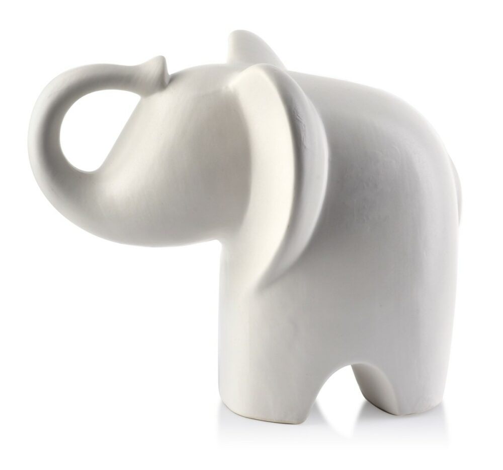 Mondex Keramický slon MIA WHITE IV bílý