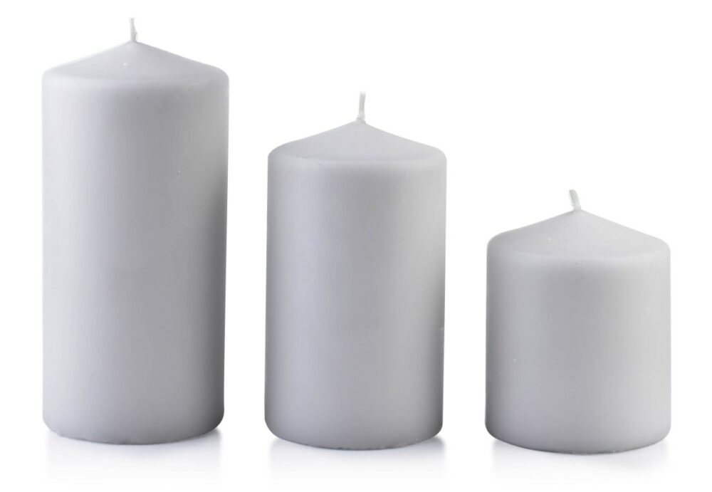 Mondex Malá svíčka Classic Candles 10 cm šedá