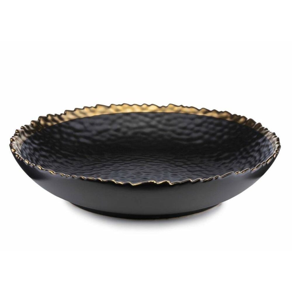 DekorStyle Hluboký keramický talíř Kati 26 cm černý