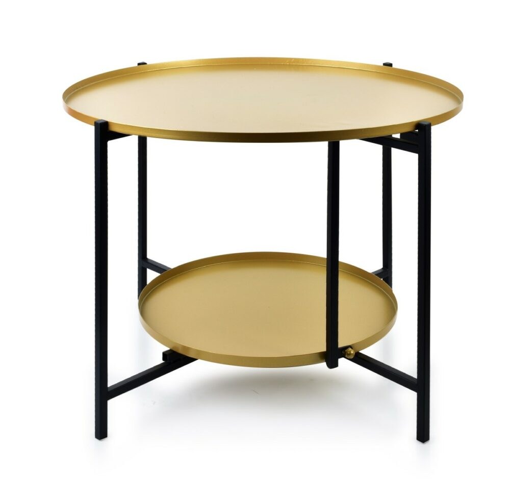Mondex Dvoupatrový konferenční stolek LUCAS zlatý