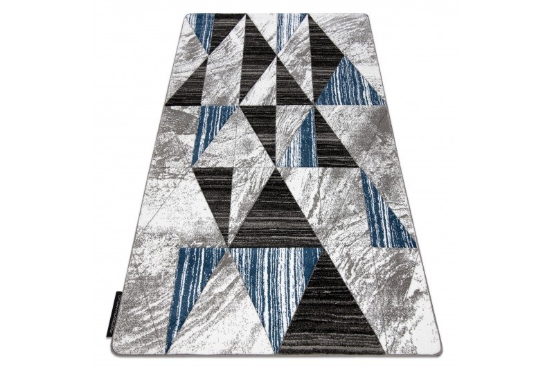 Dywany Lusczow Kusový koberec ALTER Nano trojúhelníky modrý