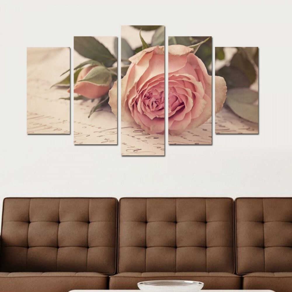 Hanah Home Vícedílný obraz Love Letter With A Rose 110x60 cm