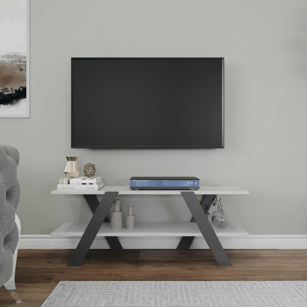 Kalune Design TV stolek APRIL 120 cm bílý/šedý