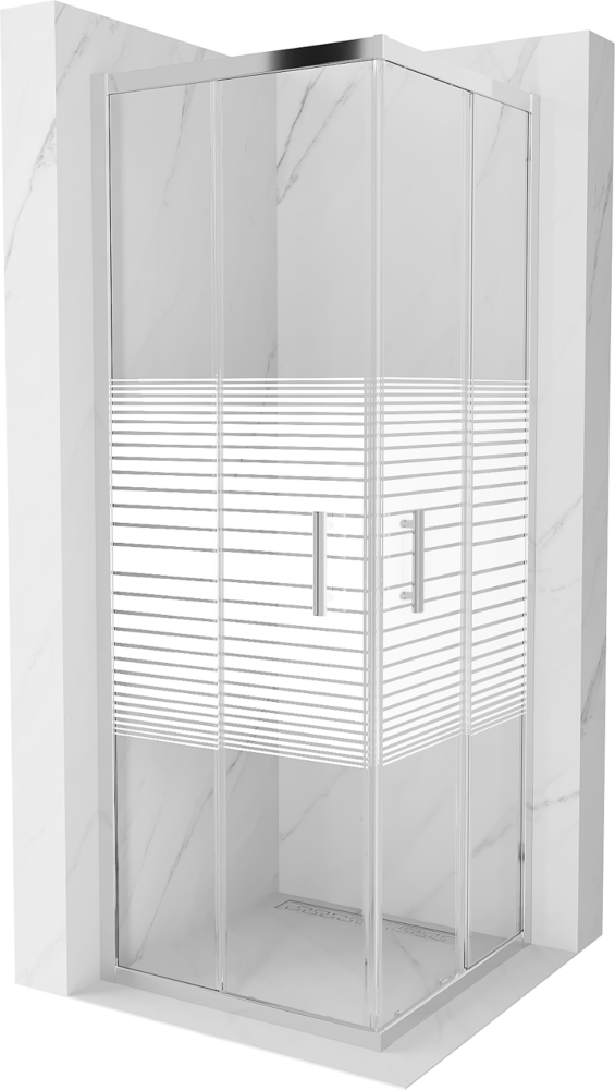 Sprchová kabina MEXEN RIO transparentní/proužky