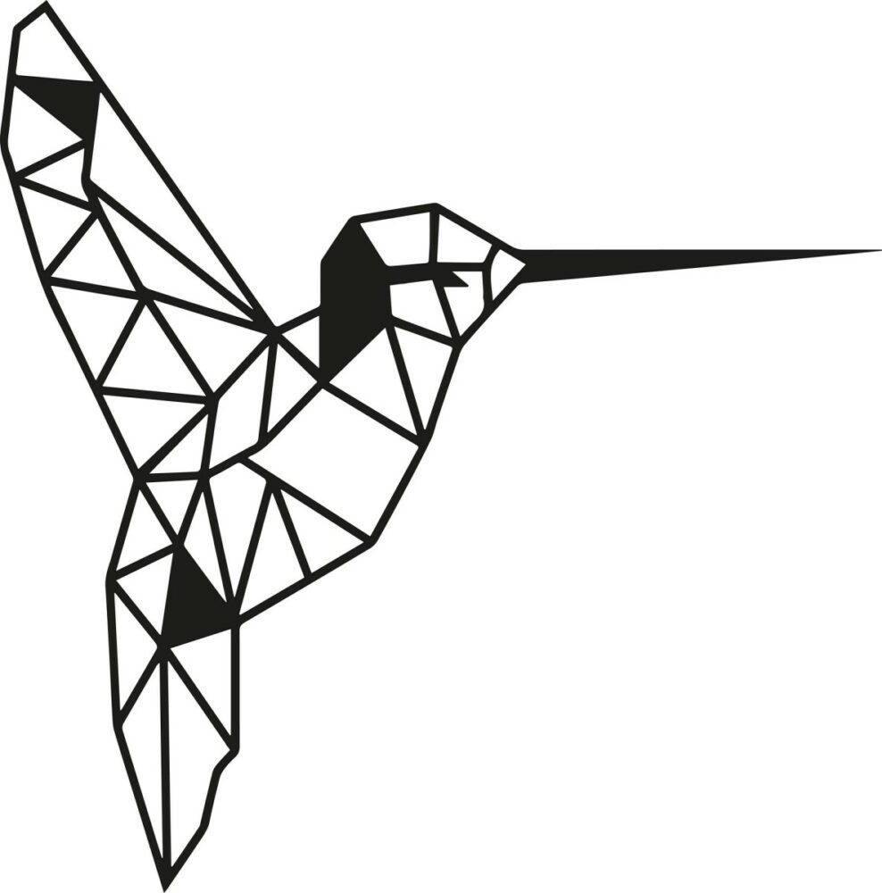 Wallity Nástěnná kovová dekorace BIRD 44 cm černá