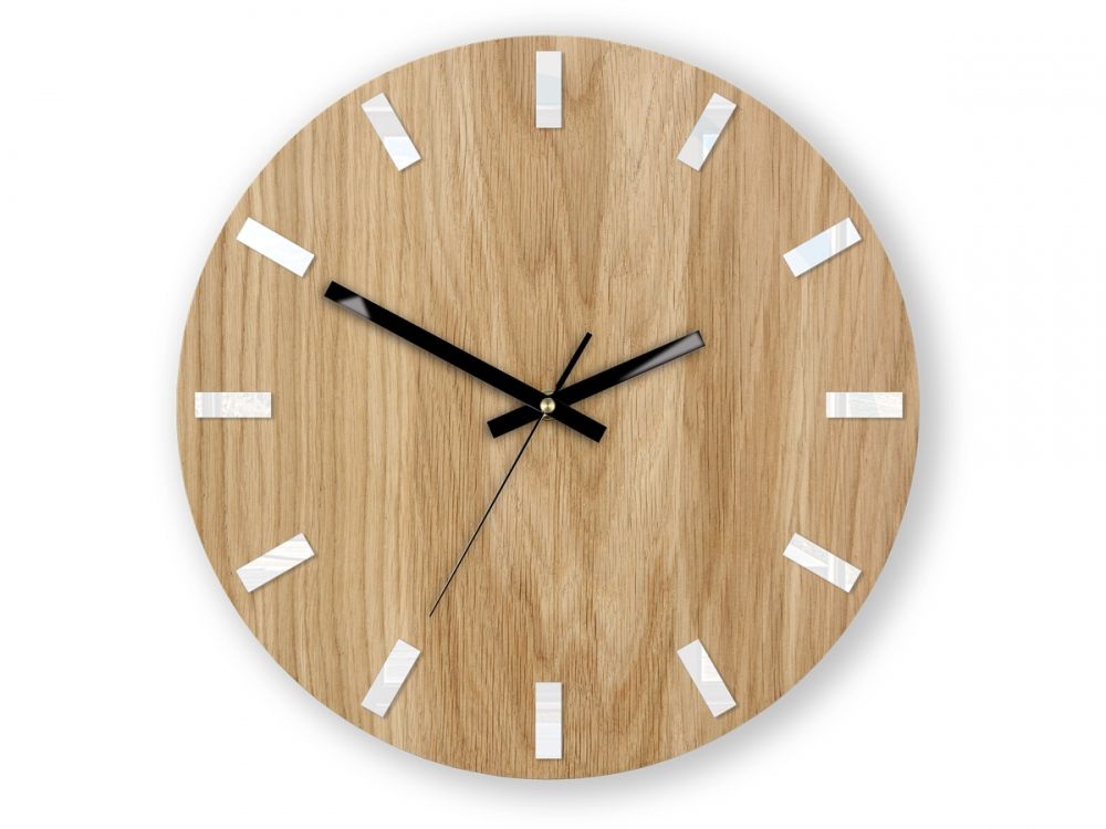 ModernClock Nástěnné hodiny Simple Oak hnědo-černé