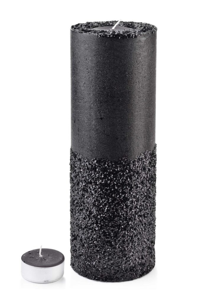 Mondex Vysoký moderní svícen Diament 36 cm černý