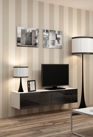HALMAR TV stolek VIGO 140 cm bílý/černý