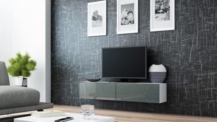 HALMAR TV stolek VIGO 140 cm bílý/šedý