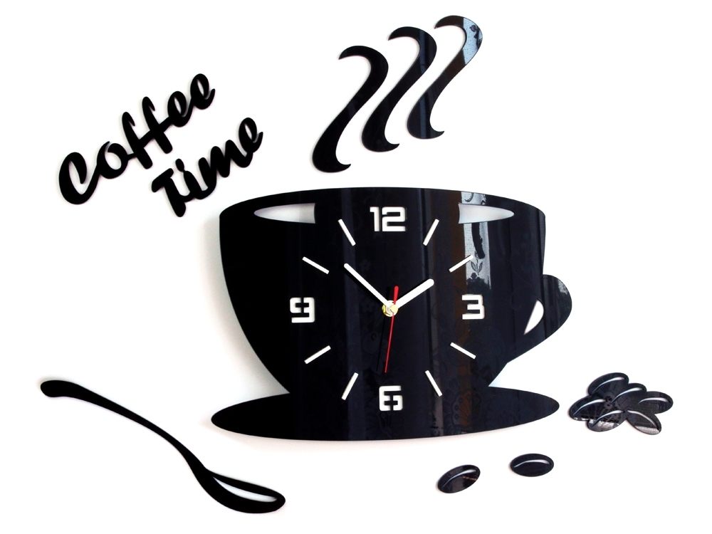 ModernClock Nástěnné hodiny Coffee černé