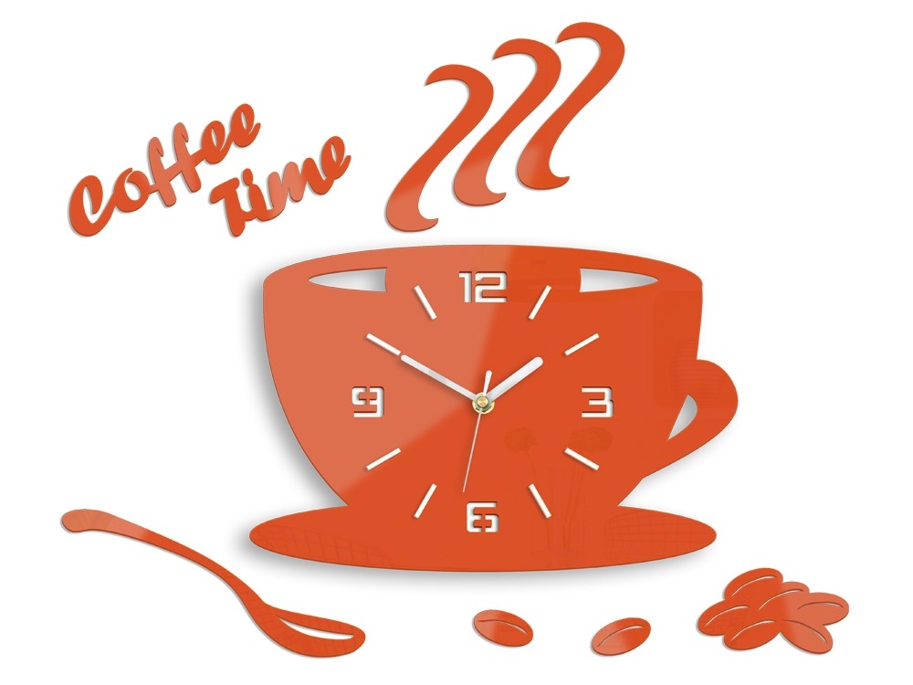 ModernClock Nástěnné hodiny Coffee oranžové