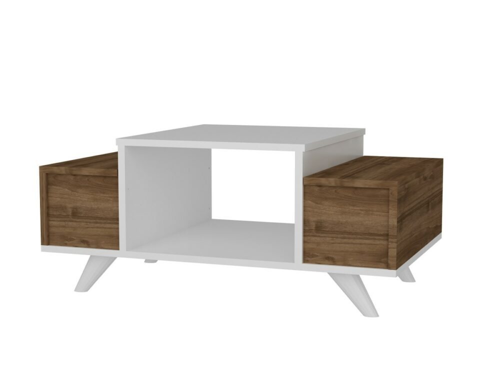 Kalune Design Konferenční stolek Eriberto bílý/ořech