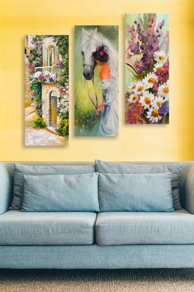 Wallity Sada obrazů WOMAN AND NATURE 70 x 50 cm 3 kusy