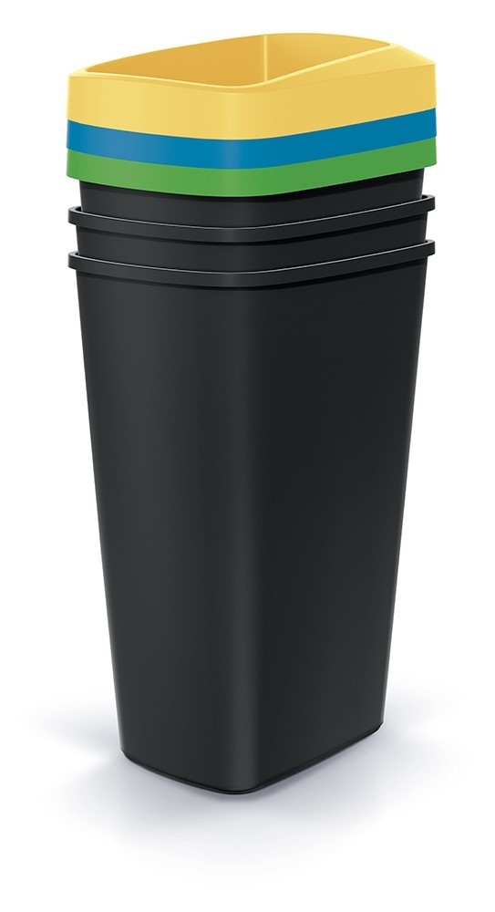 Prosperplast Sada odpadkových košů COMPACTO 3x45 L černá