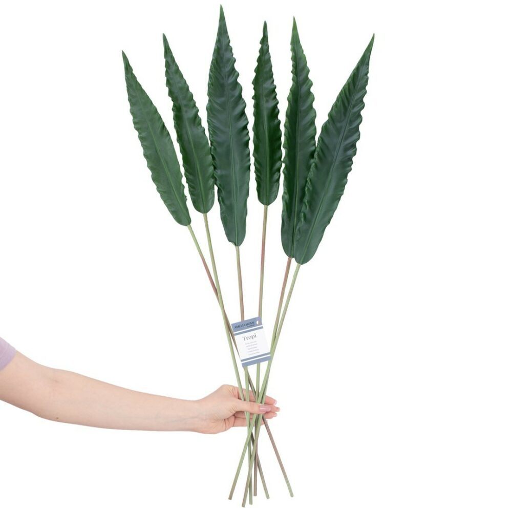 AmeliaHome Umělá květina TROPI s dlouhými listy 1 ks zelená