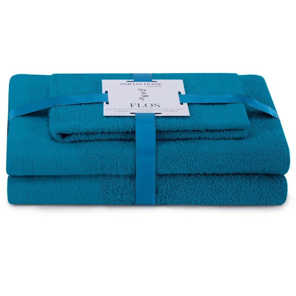AmeliaHome Sada 3 ks ručníků FLOSS klasický styl modrá
