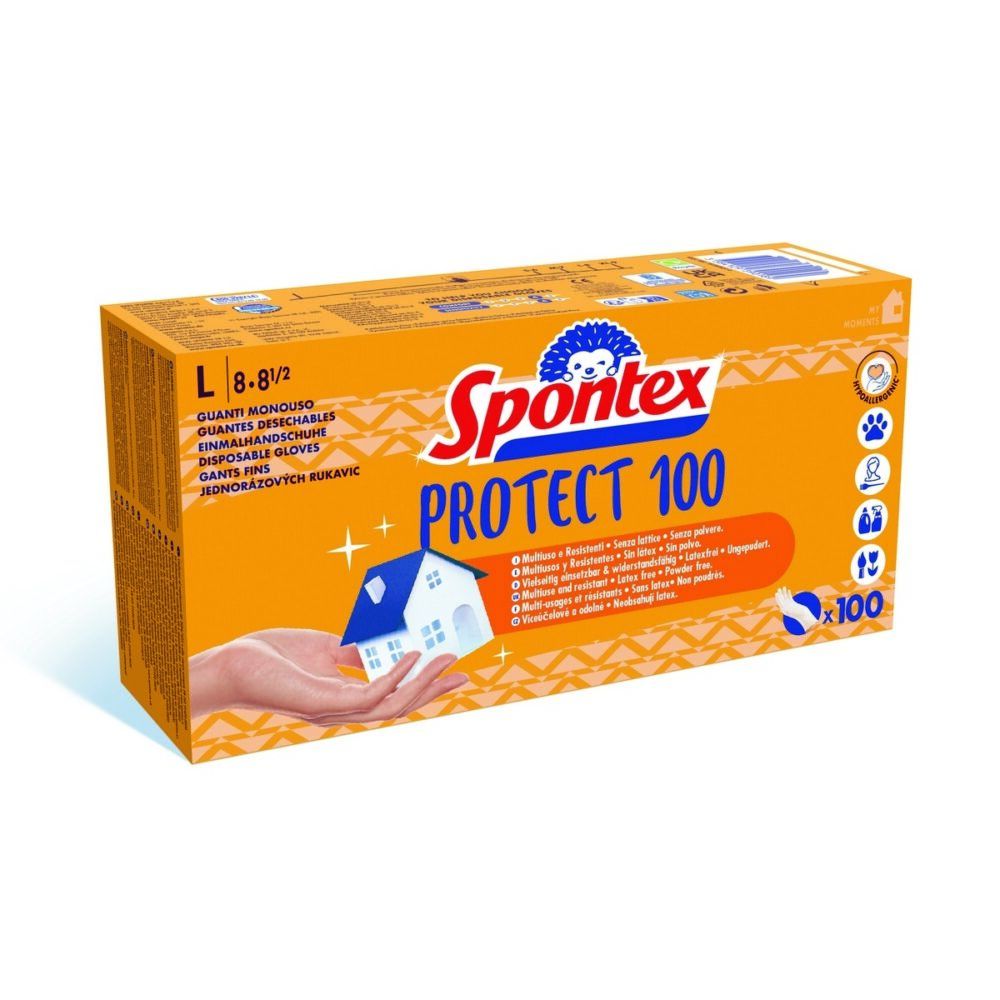 Spontex Protect jednorázové vinylové rukavice vel. L