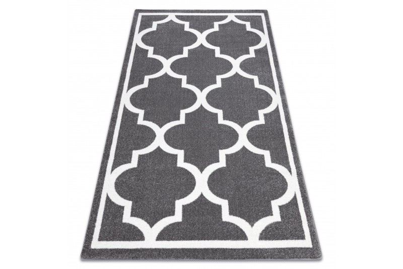 Dywany Lusczow Kusový koberec SKETCH KIERAN šedý  / bílý trellis