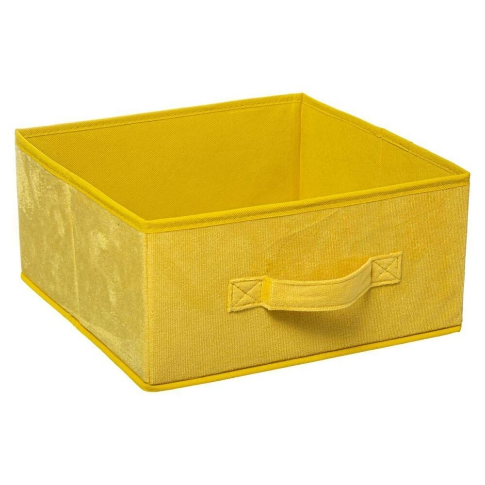 DekorStyle Úložný textilní box Volk 31x15 cm žlutý