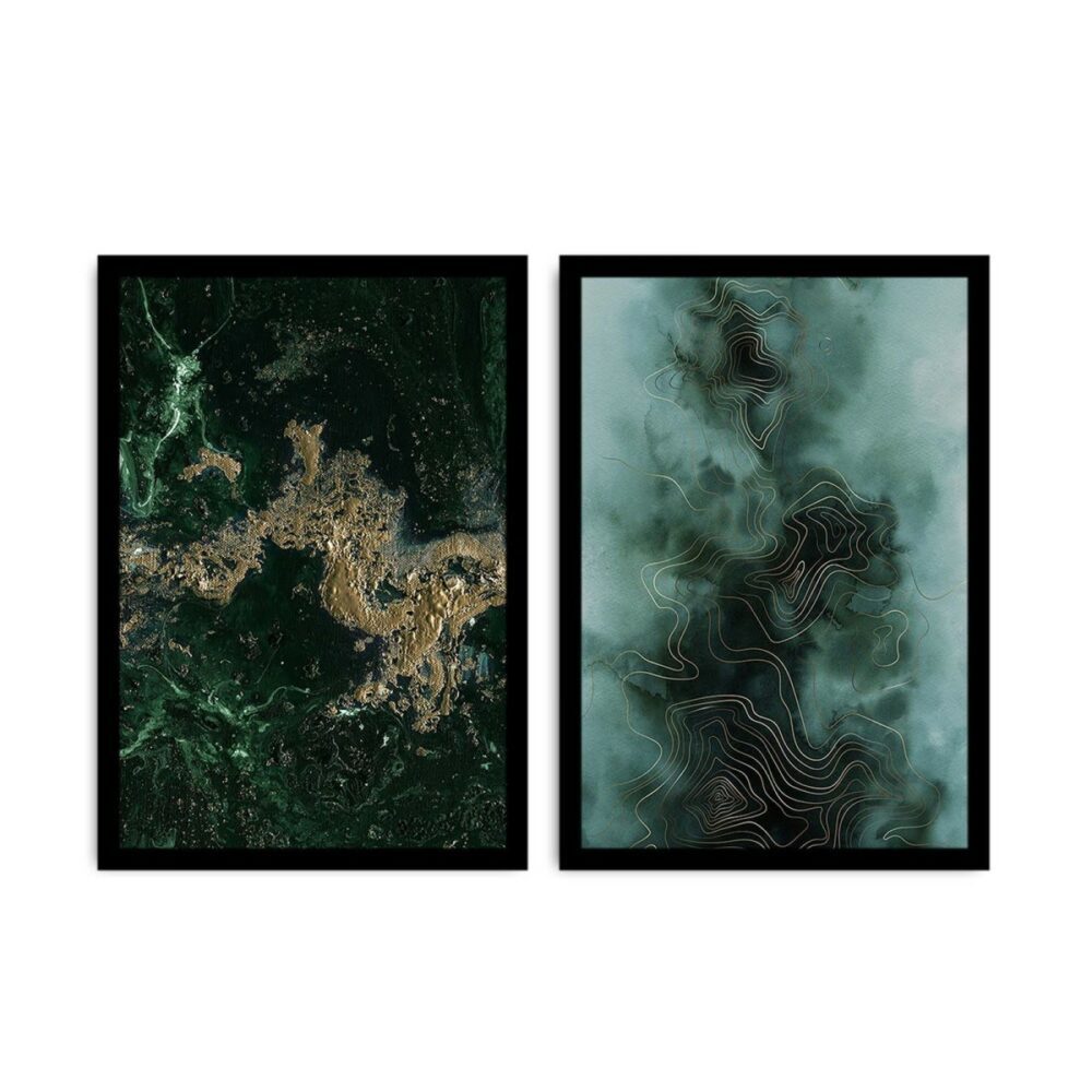 Wallity Sada nástěnných obrazů Colops 36x51 cm 2 ks zelená