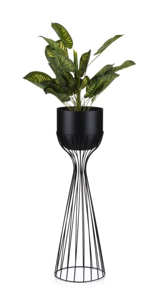 DekorStyle Květináč na stojanu LOFT V 68 cm černý