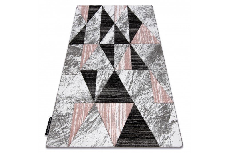 Dywany Lusczow Kusový koberec ALTER Nano trojúhelníky růžový