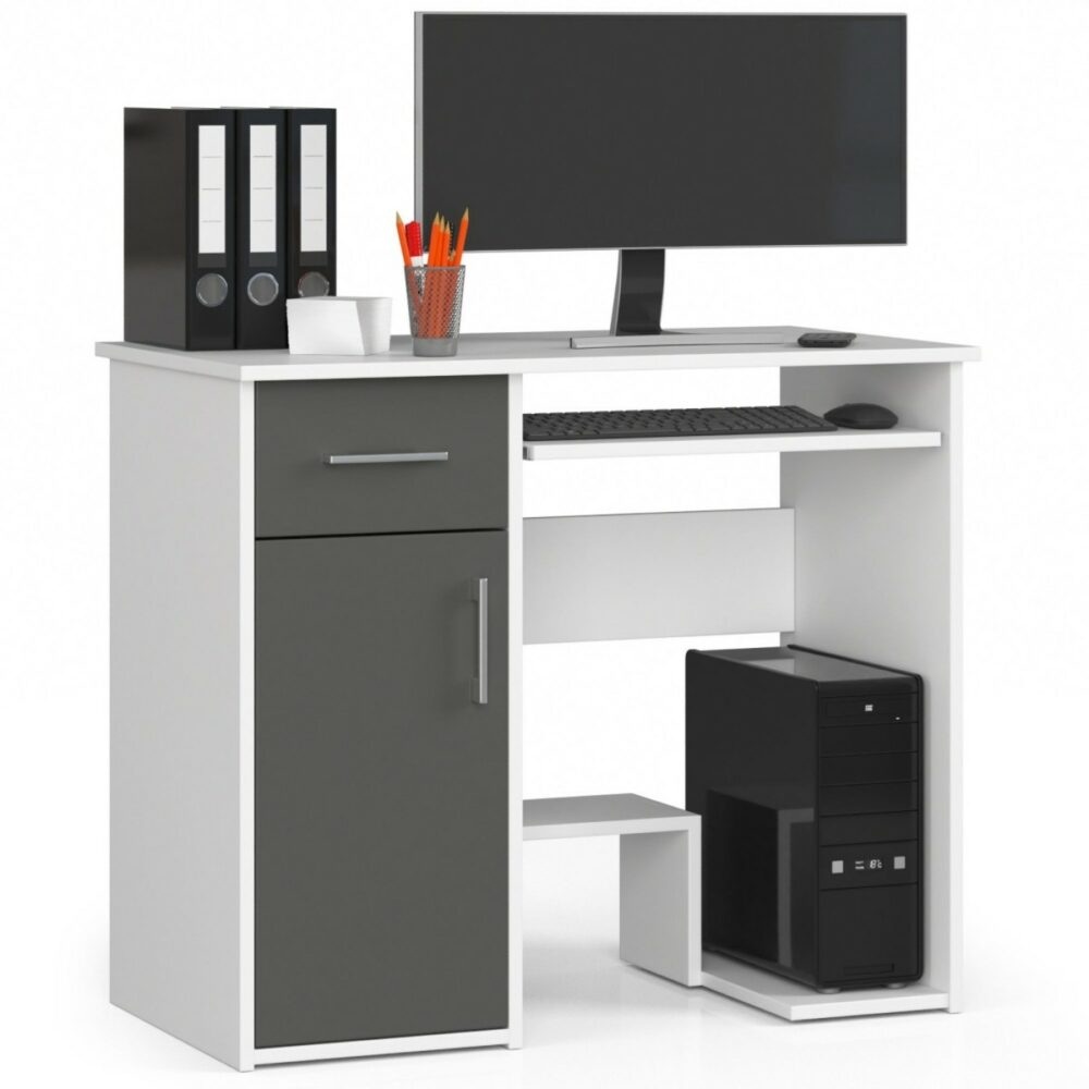 Ak furniture Volně stojící psací stůl JAY 90 cm bílý/šedý